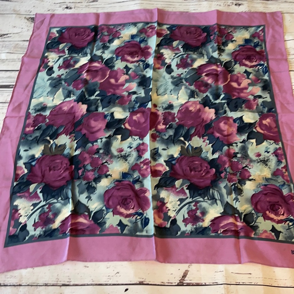 Bill Blass orchid floral scarf